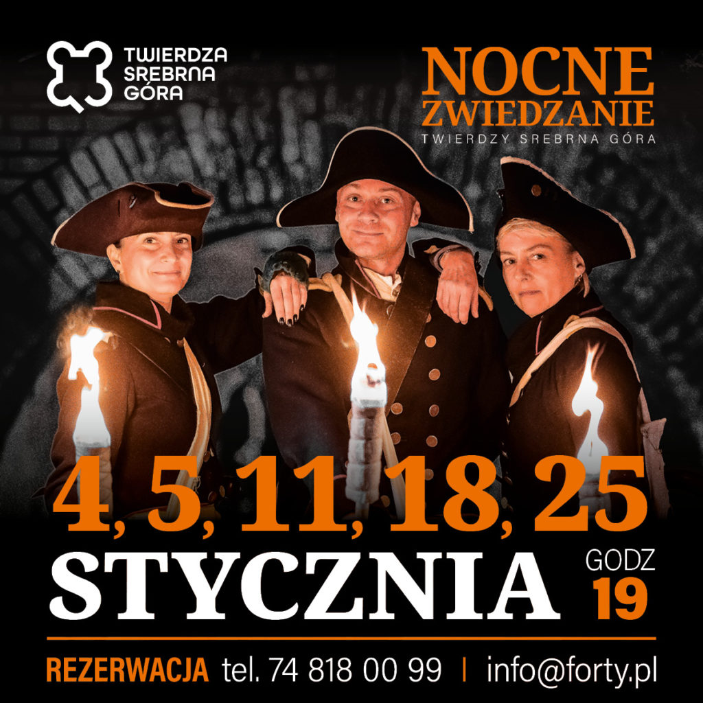 nocne zwiedzanie Twierdzy Srebrna Góra